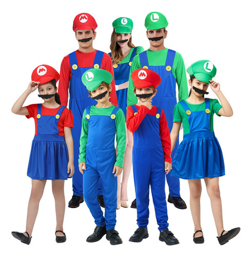 Halloween Cosplay Padres-hijos Juego De Rol Super Mario