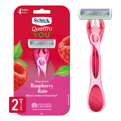 Rastrillo Schick Mujer Quattro You Raspberry 2 Unidades | MercadoLibre