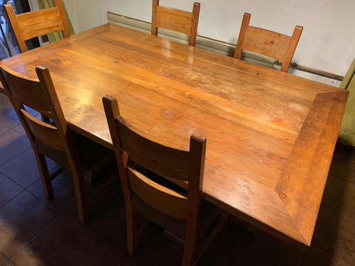 Comedor Roble Oregon Y 6 Sillas 180x110 Cm Envío Gratis