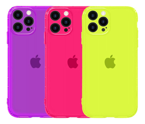 Funda Case Neon Fluorescente Para iPhone 7 8 Plus X Xs Xr 11