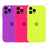 Funda Case Colores Neon Transparente Silicon Para iPhone