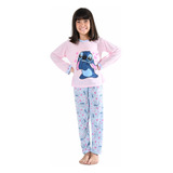 Pijama Longo Infantil Menina Com Estampa Inverno Manga Longa