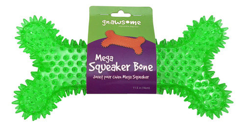 Gnawsome Mega Squeaker Bone - Limpia Los Dientes Y Promueve 