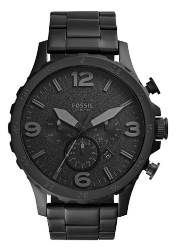  Fossil Nate Reloj Cronógrafo De Acero Inox Negro Jr1401