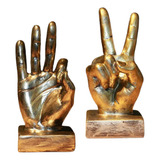 2x Escultura De Gesto De Mano Elegante Adorno Estatuilla