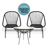 Sillon De Jardin Sillones Acapulco Asuncion Combo X2 Unidades + Mesa Para Exterior Crea Tu Spot