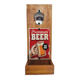 Destapador Abridor Pared Chapa Vintage Cajón Beer Premium