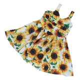 Niños Niñas Vestido Girasol Verano Sin Mangas