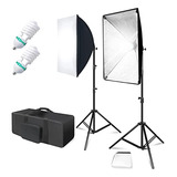 Kit De Iluminación Softbox 800w Julius Studio Con Luz