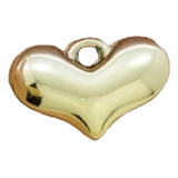 Dije Corazón Plastimetal Dorado 24x16mm Bisutería 50 Pzs