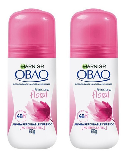 Obao Frescura Floral Desodorante Para Mujer 65 Gr, 2 Pack Fragancia Frescura Floral