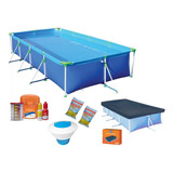 Piscina 6200l + Capa + Flutuador + Cloro + Estojo Avaliador