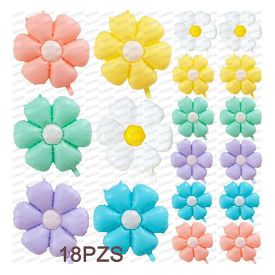 Globos Daisy Neovista Margarita Decoración Fiesta 18 Piezas Papel Metalizado