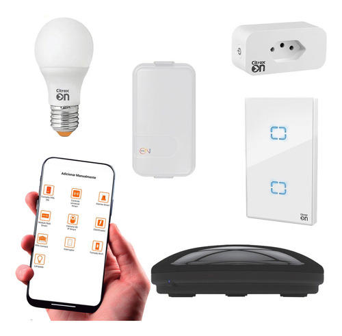 Kit Smart Wifi Tomada Lampada Interruptor 4x2 Tv E Ar Ppa On