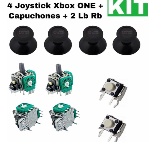4 Joystick + Tapa Original +2 Lb Rb Compatible Con Xbox One