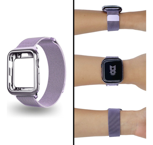 Correa Para Apple Watch Metálica + Case Protector Lateral