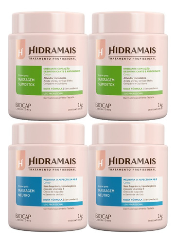 Kit Hidramais 2 Neutro 1kg + 2 Slimdetox 1kg