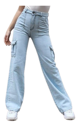 Jeans Cargo Wide Leg Palazzo Mujer Moda 2022