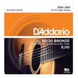 Cuerdas Guitarra Eléctrica D'addario Ej10 | .010 - .047