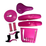 Kit Acessórios Rosa Bicicleta Bike + Banco Selim Aro 16