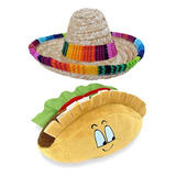 Paquete De Juguetes De Peluche Con Sombrero De Perro Y Taco