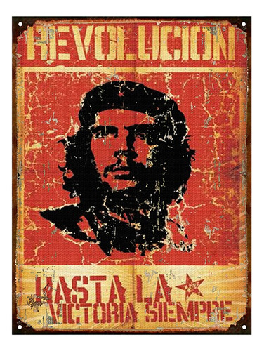 Cartel De Chapa Vintage Che Guevara Revolucion M008
