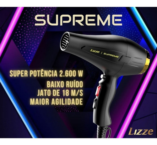 Secador De Cabelos Lizze Supreme 2600w Mais Forte Do Mercado