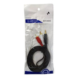 Cable 3 Mts Auxiliar 2 A 1 Rca Plug Jack 3.5mm Audio Estéreo