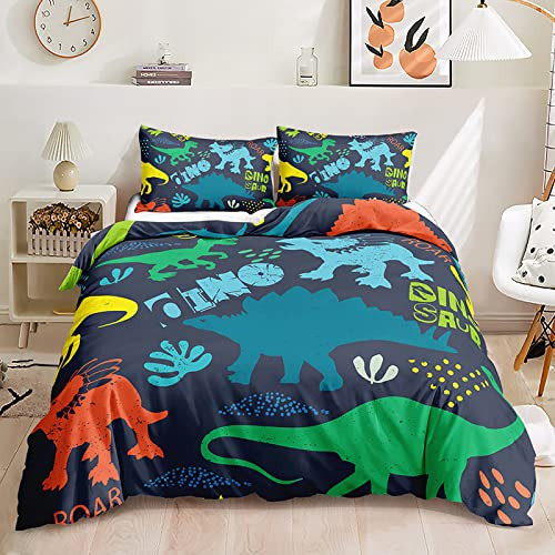 Juego De Ropa De Cama Kawaii Dinosaurios Queen, Lindo J...