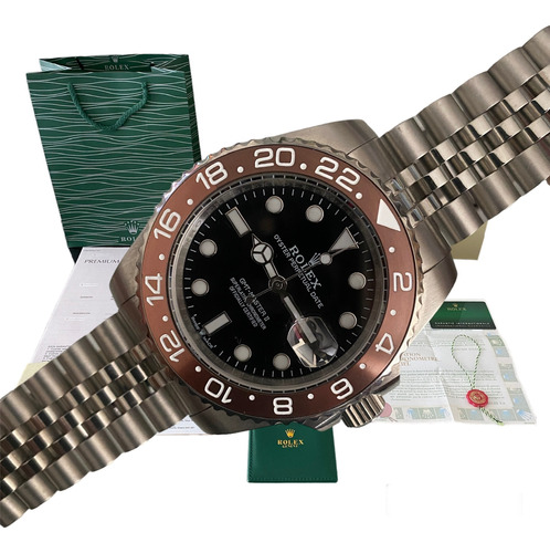  Reloj Rolex Automatico Gmt Zafiro 41mm Marron Jubilee