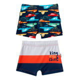 Kit 2 Sunga E Shorts Moda Praia Infantil Proteção Uv Menino