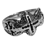 Anillo Cruz Cubics Negros Para Hombre O Mujer Art Joyería 