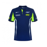 Camisa Polo Oficial Yamaha Verde Azul Valentino Rossi