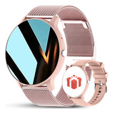 Reloj Inteligente Mujere Hombre Deportivo Llamada Bluetooth Color De La Correa Rosa