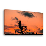 Cuadro Decorativo Canvas Moderno Silueta Bicicleta