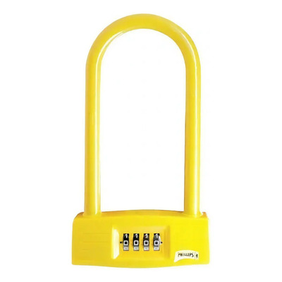 Candado U Lock Bicicleta Motocicleta Phillips De Combinación Color Amarillo | MercadoLibre
