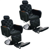 Kit 2 Cadeiras Para Barbearia Barbeiros Fluence Base Redonda