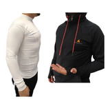 Camiseta Térmica Bl+ Campera Deportiva Capucha -6 Cuo