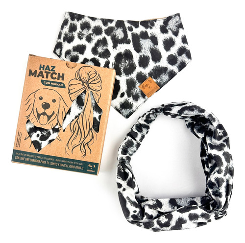 Mikhan Match Dúo Bandana Perro + Diadema Humano Texturas Xl