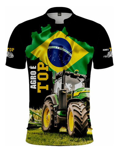 Camisa Preta Trator John Deere Agro É Top Ag11 Frete Grátis