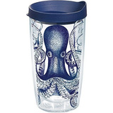 Tervis Octopus Vaso Con Envoltura Y Tapa Azul Marino 16 Oz, 