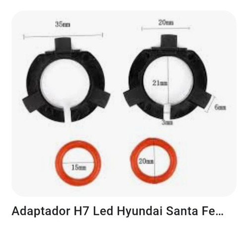 Adaptador H7 Xenon Creeled Hyundai Santafe Genesis Veloster  Foto 5