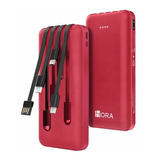 Power Bank 1hora 10000mah Carga Rápida Bateria Portátil Rojo