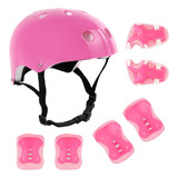 Kit De Protección De Patín Niños Con Casco Rodillera Codera