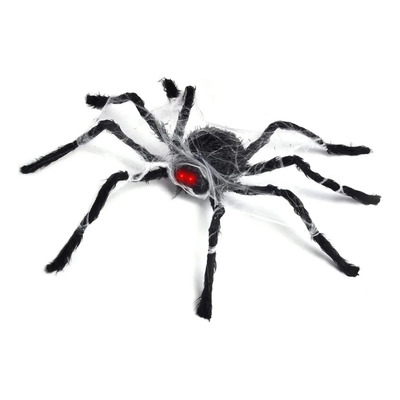 Decoracion De Halloween Araña Animatronic De 80cm Ojos Led | Envío gratis