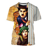 Camiseta De Manga Corta Con Estampado 3d Charlie Chaplin