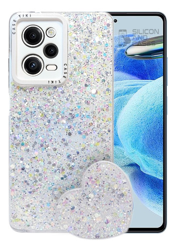 Carcasa Para Xiaomi Redmi Note 12 Pro 5g Glitter Pop Socket