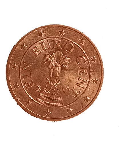 Austria 1 Cent 2014 Sin Circular Km 3082 Flor De Genciana