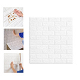 Pared 3d Autoadhesivo Panel Tipo Ladrillo Ccol Blanco