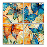 100x100cm Cuadros Abstractos Con Mariposas Pintadas Al Agua